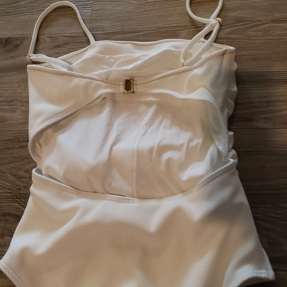 Kaia Tie Side One-Piece Swimsuit Ivory - Picture 12 of 12